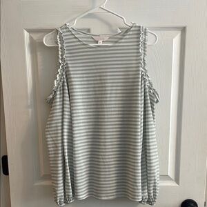 Striped Top - Light Green & White